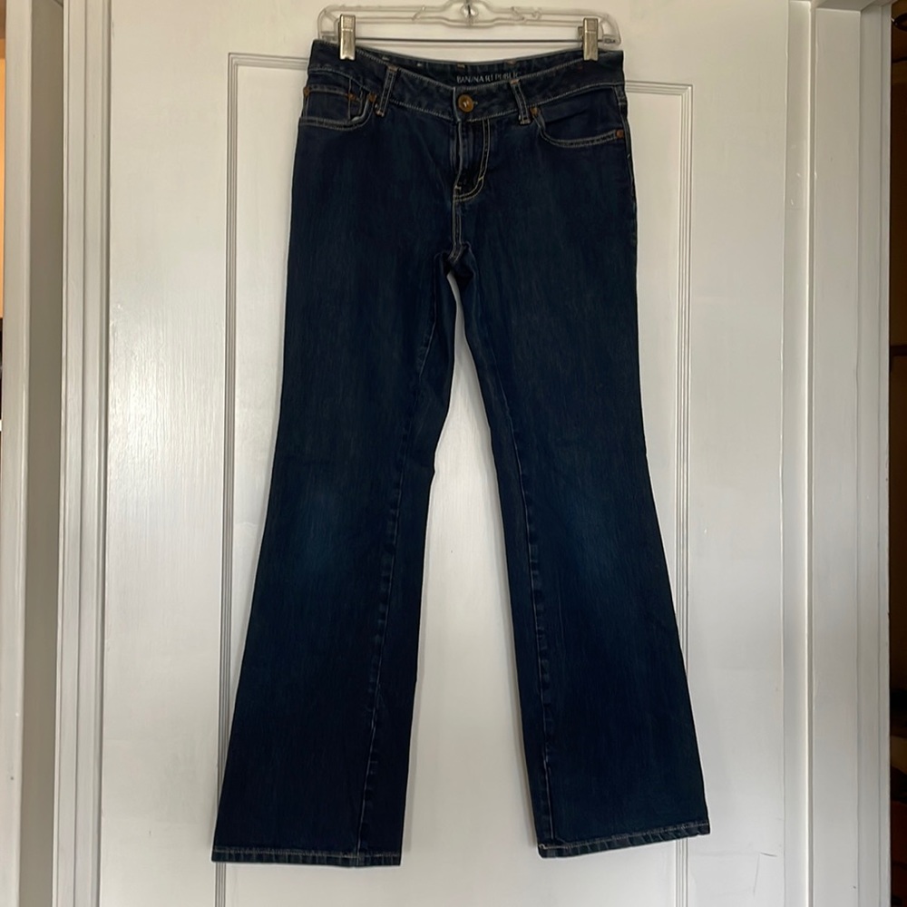 Banana Republic Dark Blue Curvy Boot Jeans 27 Petite